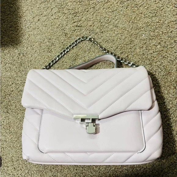 Light Lavender Quilted Shoulder Bag - Picture 4 of 7